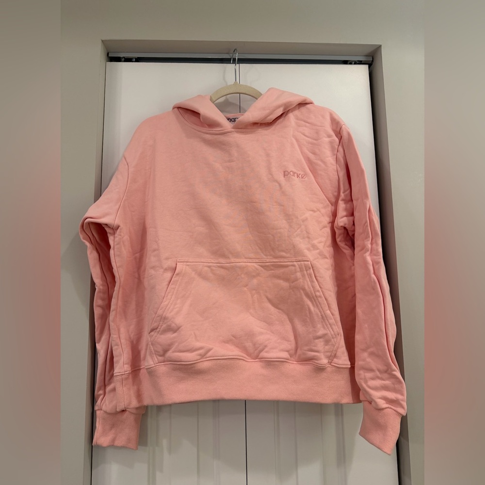 Parke pink hoodie in French terry
